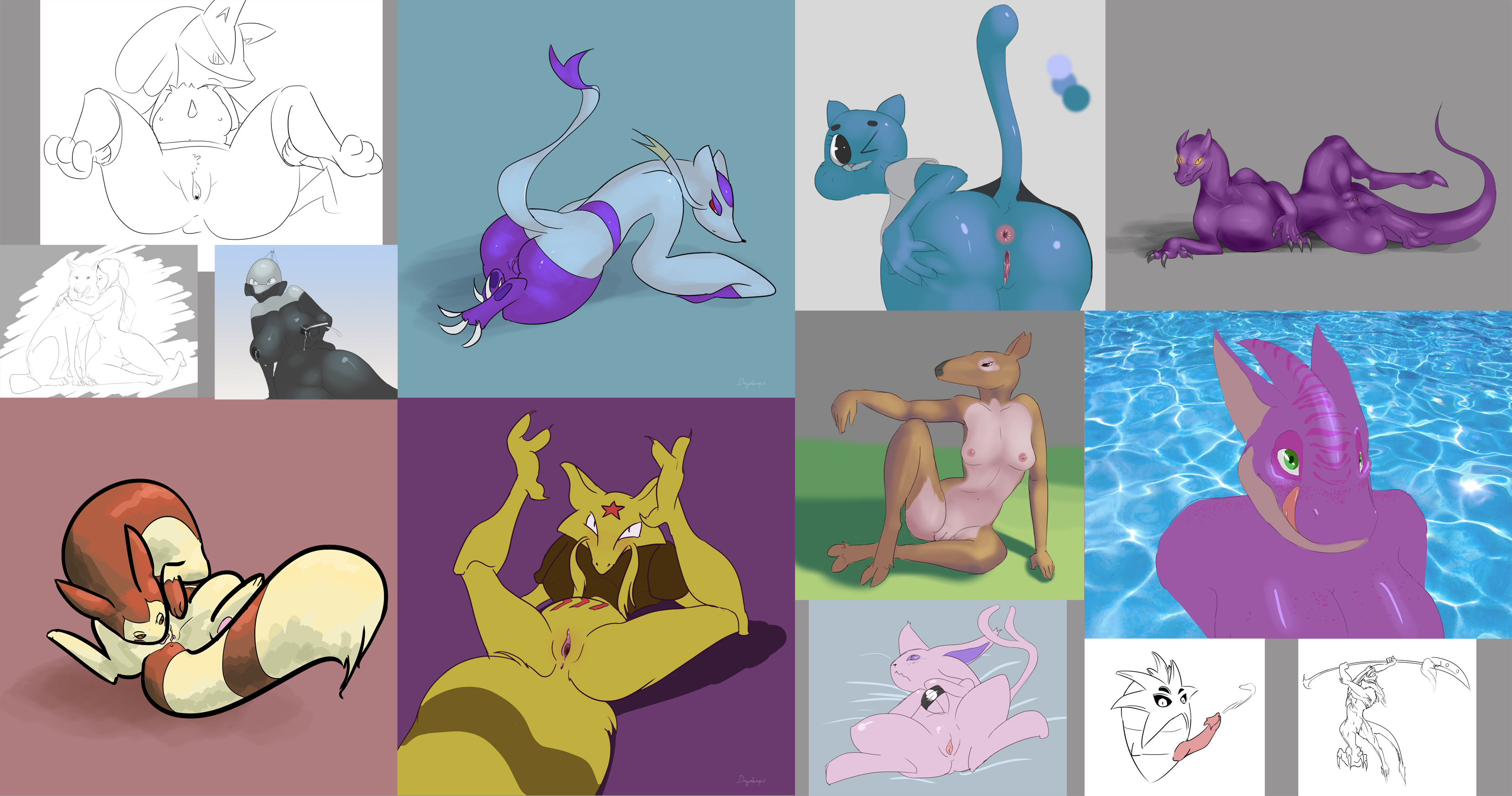 Rule34 – If it exists, there is porn of it / dragontherapist, espeon, furret, kadabra, lucario, mienshao, nicole watterson, pupitar / 152116