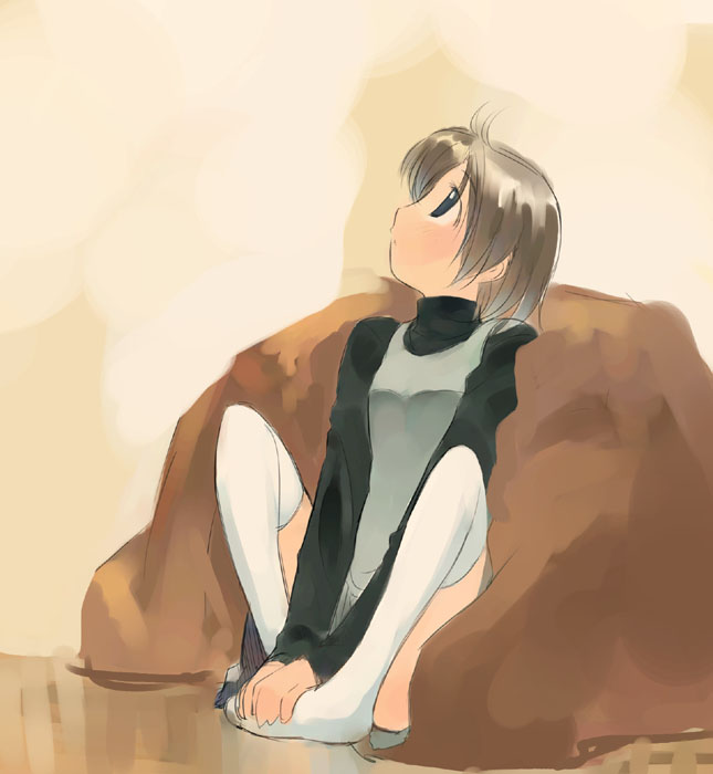 ikeda jun (mizutamari), original, kneehighs, looking up, raglan sleeves, socks, solo, thighhighs