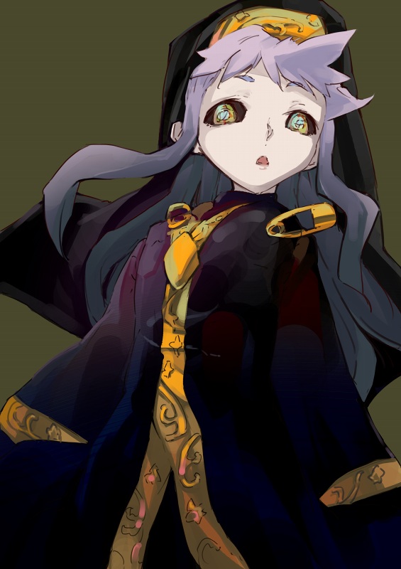 itachi (3dt), dark index, index (toaru majutsu no index), toaru majutsu no index, toaru majutsu no index: old testament, habit, 00s, 1girl, alternate color, black sclera, colored sclera, crazy eyes, dark persona, female focus, long hair, purple hair, simple background, solo, yellow eyes