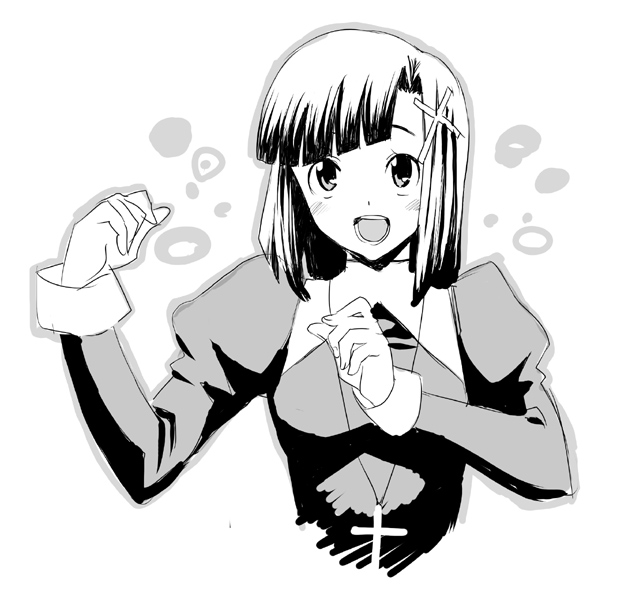 arumi, zange, kannagi, bad id, bad pixiv id, tagme, 00s, greyscale, monochrome, nun, traditional nun