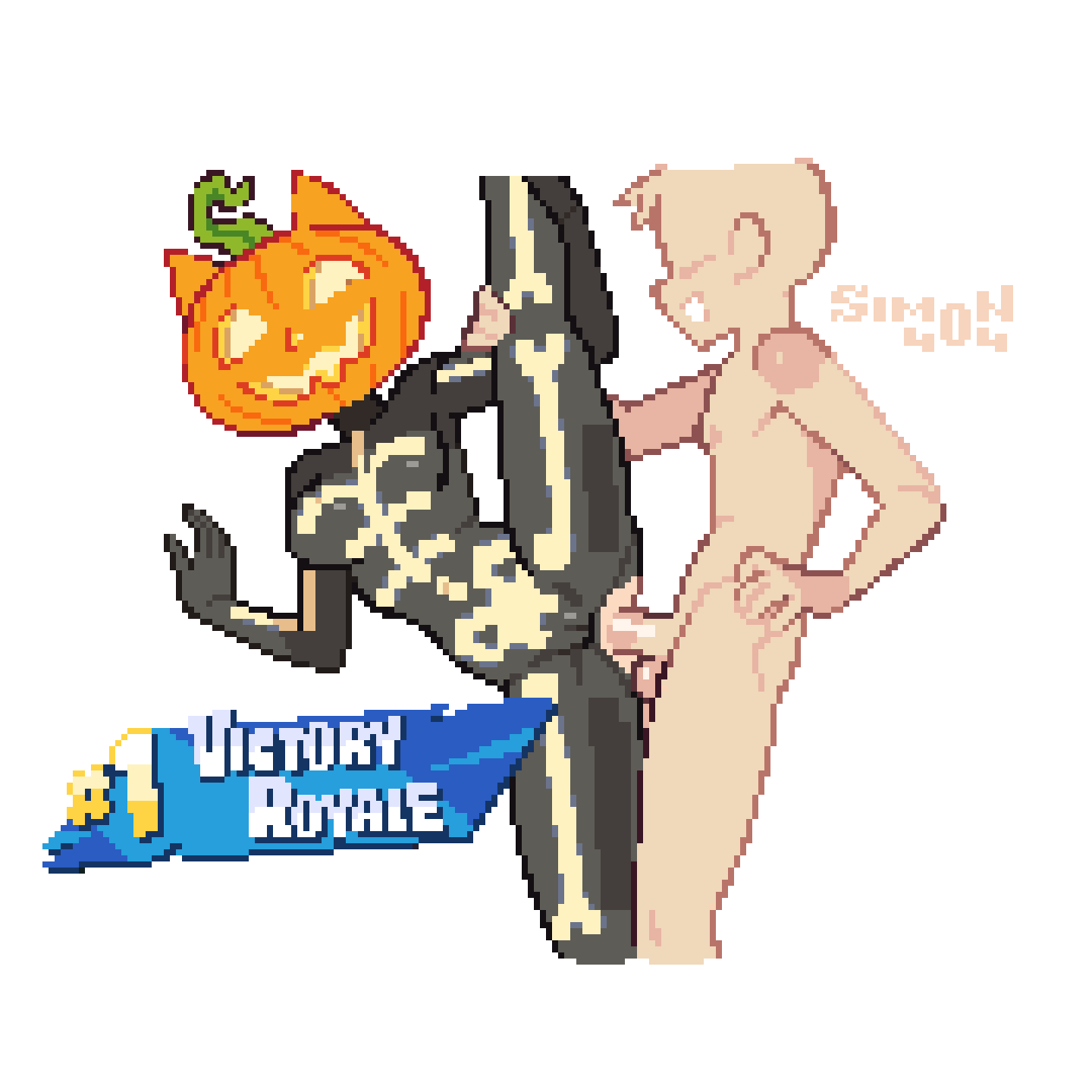 sim0n404, fortnite, character request, commentary, english commentary, highres, 1boy, 1girl, anal, animal ears, artist name, black bodysuit, bodysuit, breasts, cat ears, clothed female nude male, faceless, faceless male, hetero, jack-o'-lantern, jack-o'-lantern head, leg up, medium breasts, nude, penis, sex, simple background, skeleton costume, split, standing, standing on one leg, standing sex, standing split, testicles, torn bodysuit, torn clothes, white background