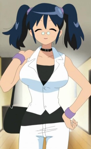 hinata aki, keroro gunsou, lowres, 1girl, bag, closed eyes, female focus, handbag, long hair, mature female, smile, solo, twintails