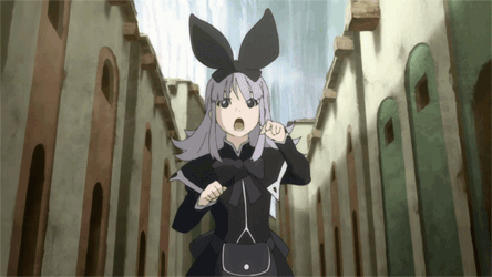shake, coopa, druaga no tou, animated, animated gif, anime screenshot, lowres, blue eyes, blush, bow, goth fashion, gothic lolita, hair ribbon, lolita fashion, long hair, ribbon, shaking, shaking head, solo