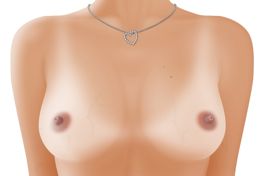 acerbi, bad id, bad pixiv id, 1girl, bikini tan, breast focus, breasts, close-up, female focus, glands of montgomery, head out of frame, jewelry, mole, mole on breast, necklace, nipples, realistic, simple background, small breasts, solo, tan, tanline, topless female, white background