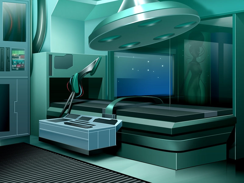 tagme, bed, indoors, machine, no humans, scenery, science fiction, still life