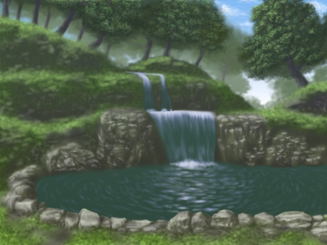 forest, nature, no humans, pond, scenery, still life, water, waterfall