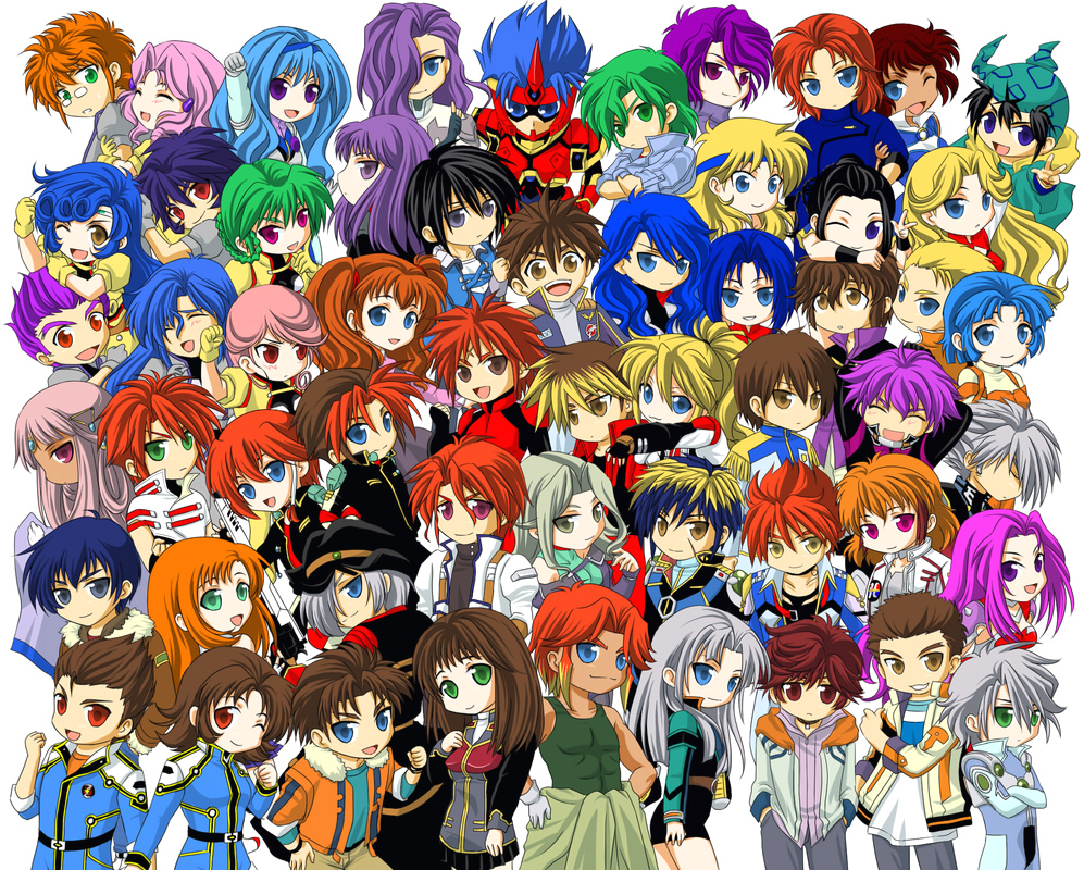 shiwa (utaha), akimi akatsuki (female), akimi akatsuki (male), arado balanga, ariel org, arklight blue, arwynn dorstein, axel almer, brad skywind, brooklyn luckfield, calvina coulange, cliana rimskaya, cobray gordon, excellen browning, fighter roar, fiona gureden, folka albark, gilliam yeager, grace urigin, harken browning, hector madison, hugo medio, ibis douglas, ingram prisken, irmgult kazahara, joshua radcliffe, kazuma ardygun, keigo cruz ferdinand, keiji tachibana, kouta azuma, kusuha mizuha, kyousuke nanbu, lamia loveless, lenonjayce starlord, leona garstein, lune zoldark, manami hamill, masaki andoh, mina likering, musica fareden, patricia hackman, rand travis, raul gureden, ricarla borgnine, ring mao, rio meilong, ryouto hikawa, ryuusei date, sanger zonvolt, selain meneth, selena recital, setsuko ohara, shuu shirakawa, tasuku shinguji, touma kanou, touya shiun, viletta badam, yuuki jaggar, yuuki jegunan, banpresto, real robot battle line, real robot regiment, super robot taisen scramble commander the 2nd, super robot wars, super robot wars 64, super robot wars advance, super robot wars advanced portable, super robot wars alpha, super robot wars compact 3, super robot wars destiny, super robot wars f, super robot wars gc, super robot wars impact, super robot wars judgement, super robot wars mx, super robot wars og saga mugen no frontier, super robot wars original generation, super robot wars original generation gaiden, super robot wars reversal, super robot wars the lord of elemental, super robot wars w, super robot wars z, super robot wars z1, the 2nd super robot wars alpha, the 3rd super robot wars alpha, the great battle, annotated, commentary request, 6+boys, 6+girls, absolutely everyone, blonde hair, chibi, compati hero, everyone, lyn mao, multiple boys, multiple girls, shu shirakawa, super robot wars scramble commander the 2nd