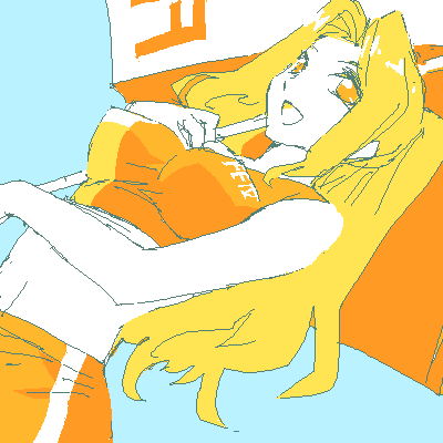 masu (artist), rosa farrell, final fantasy, final fantasy iv, lowres, 1990s (style), 1girl, blonde hair, breasts, female focus, flat color, holding, holding umbrella, oekaki, ponytail, retro artstyle, simple background, solo, umbrella