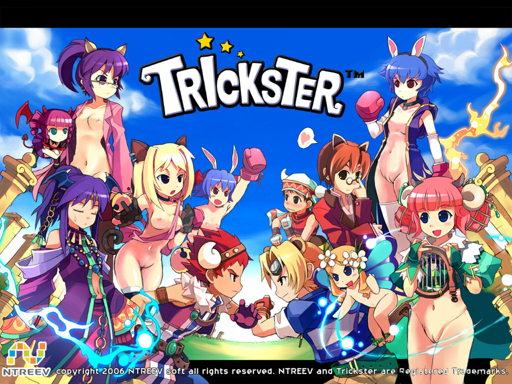 buffalo (trickster), bunny (trickster), cat (trickster), dragon (trickster), fox (trickster), lion (trickster), raccoon (trickster), sheep (trickster), trickster (ntreev soft), nude filter, third-party edit, 10s, 5boys, 6+girls, animal ears, blonde hair, blue eyes, blue hair, bottomless, bow, boxing gloves, breasts, brown hair, cat ears, cat tail, everyone, fairy, fox ears, gloves, hair bow, headband, horns, medium breasts, multiple boys, multiple girls, nipples, nude, open clothes, open shirt, pink hair, purple hair, pussy, rabbit ears, red eyes, red hair, ribbon, sheep ears, shirt, small breasts, tail, uncensored