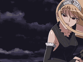 hime (kaibutsu oujo), severin, kaibutsu oujo, screencap, animated, animated gif, lowres, 00s, blonde hair, qvga, sword, weapon
