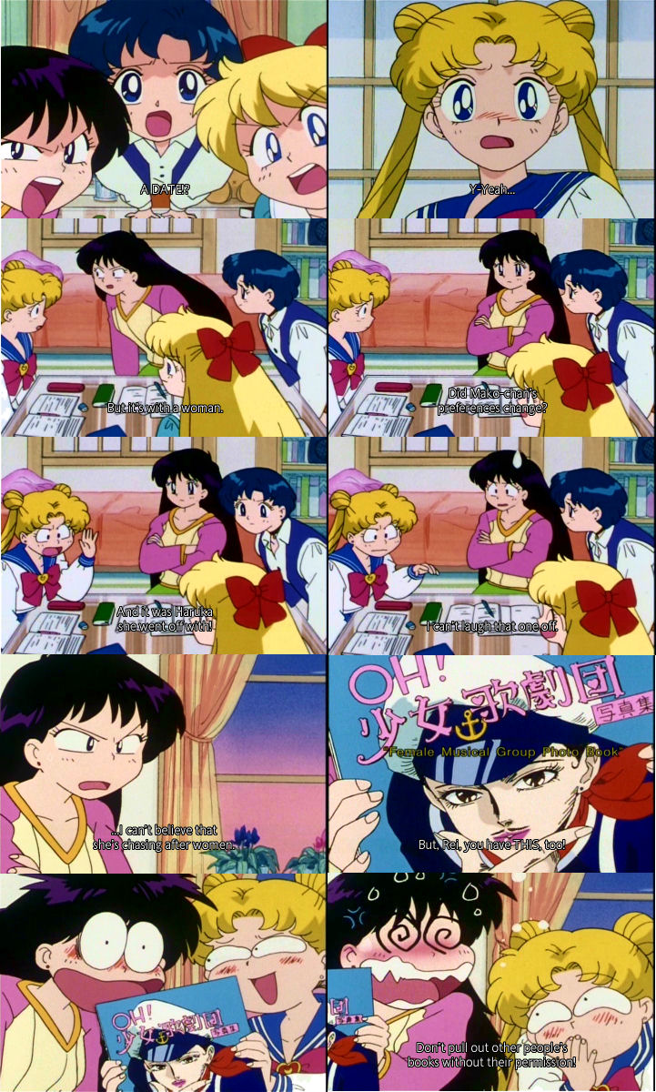aino minako, hino rei, mizuno ami, tsukino usagi, bishoujo senshi sailor moon, screencap, highres, tagme, 1990s (style), multiple girls