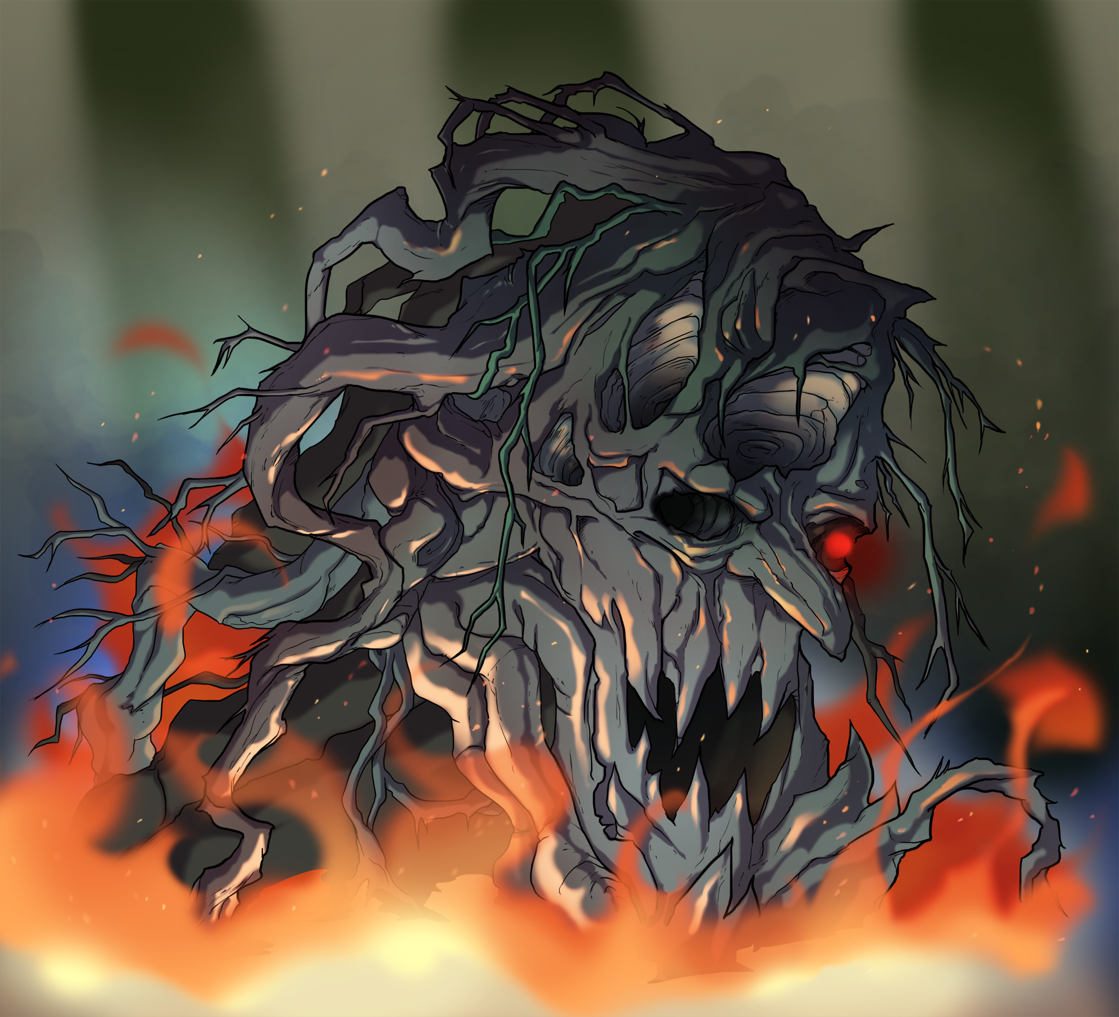 dark souls (series), dark souls ii, highres, aldia scholar of the first sin, fire, glowing, glowing eye