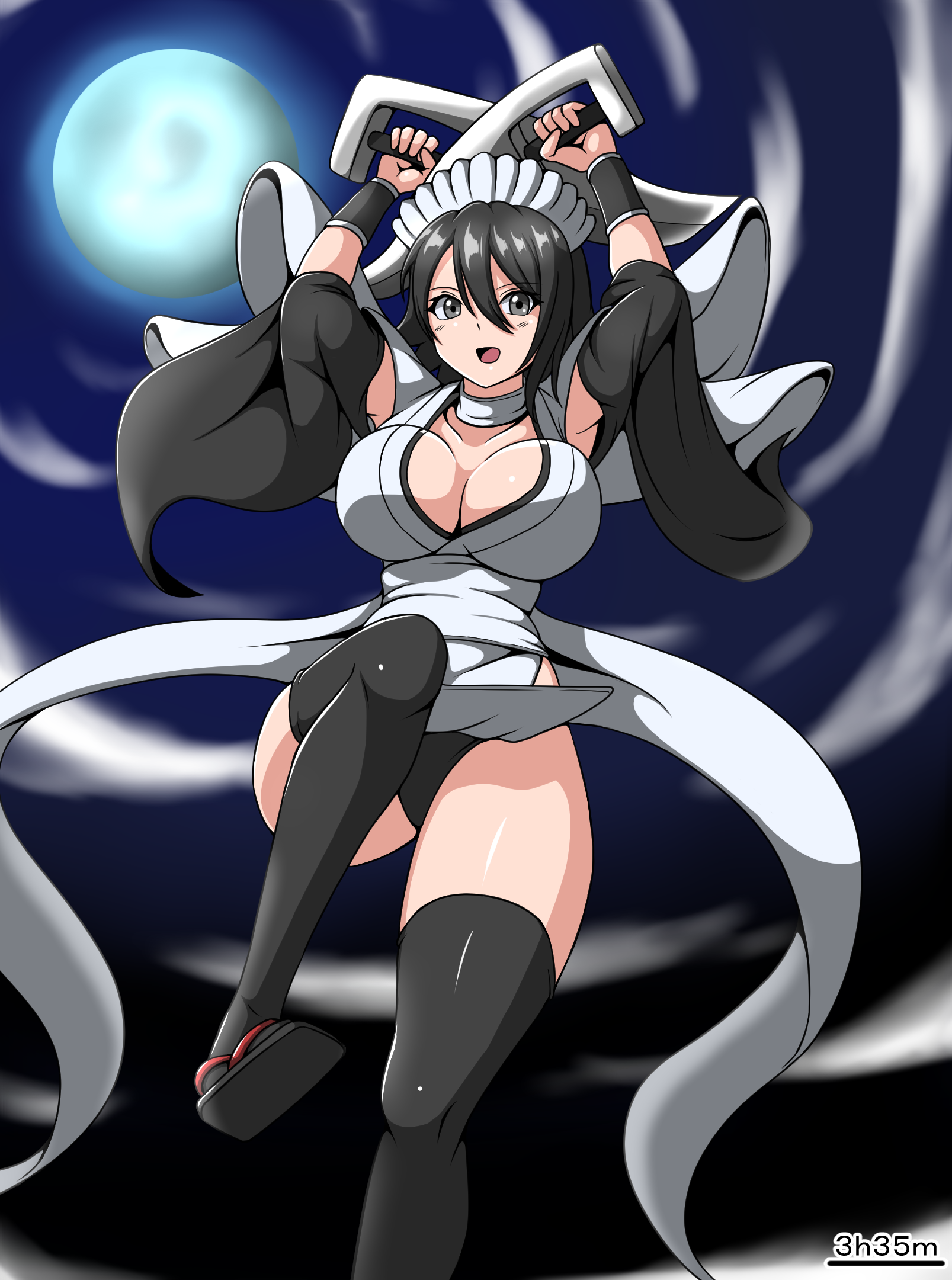 iroha (samurai spirits), samurai spirits, 1girl, breasts, large breasts, maid, solo