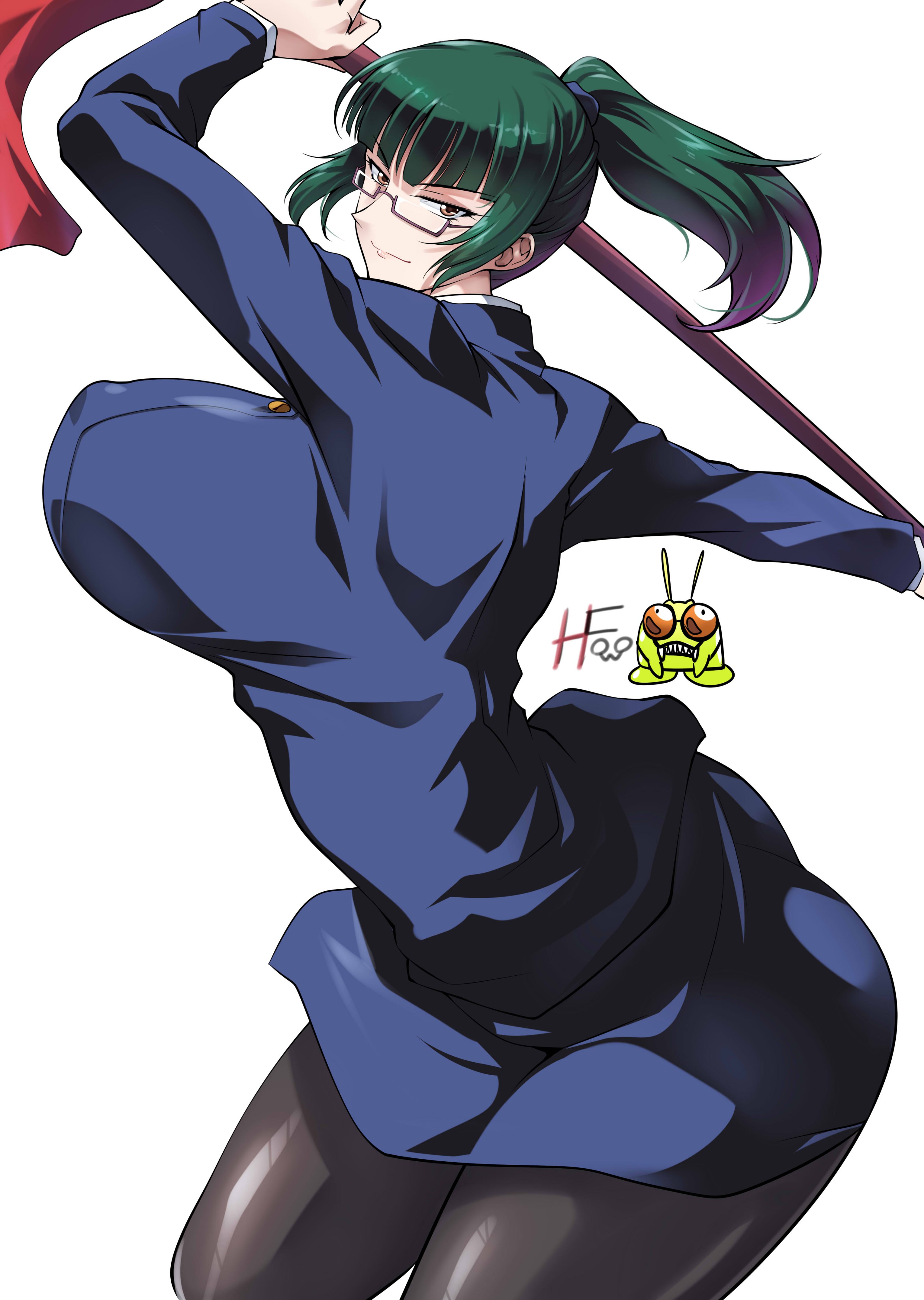 haganef, zen'in maki, jujutsu kaisen, 1girl, breasts, large breasts, long hair, solo