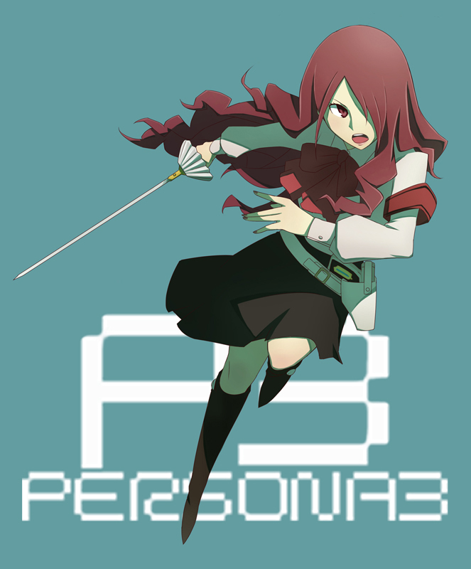 yow, kirijou mitsuru, atlus, persona, persona 3, bad id, bad pixiv id, rapier, solo, sword, weapon