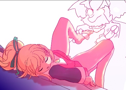 roll (mega man), capcom, mega man (classic), mega man (series), lowres, tagme, blonde hair, bottomless, dildo, dr.wily, feet, holding another's foot, ponytail, pussy, sex toy, sleep molestation, sleeping, uncensored, you gonna get raped
