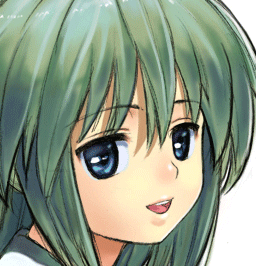 lasterk, sakagami tomoyo, clannad, silver hair, animated, animated gif, lowres, 00s, blinking, blue eyes, green hair, portrait, solo