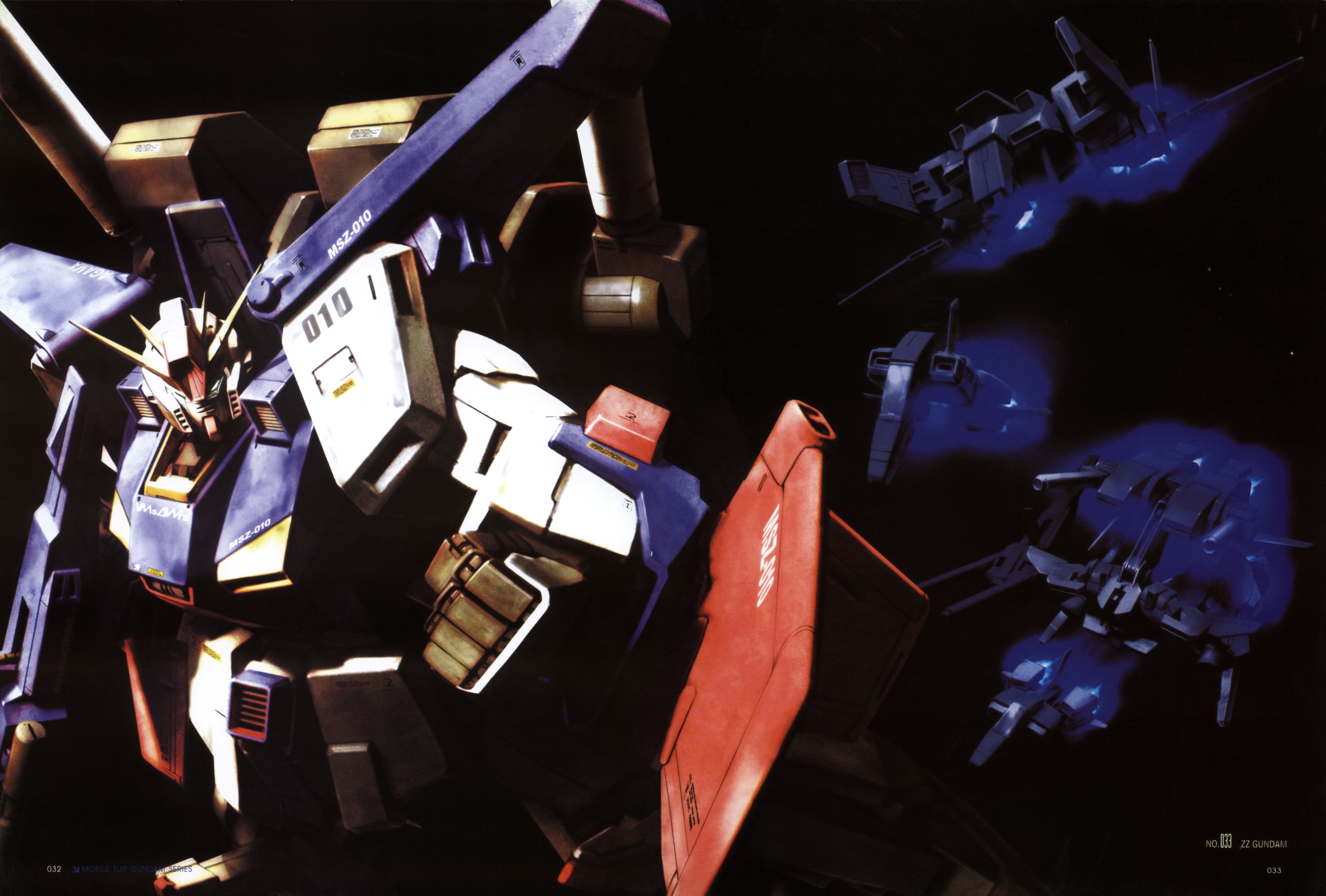morishita naochika, zz gundam, gundam, gundam zz, absurdres, highres, beam rifle, energy gun, gun, mecha, no humans, robot, shield, weapon