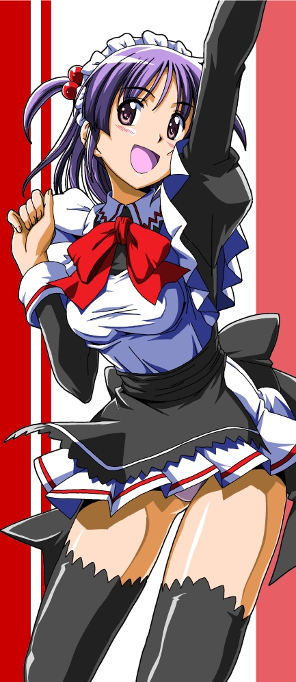segawa haruna, segawa izumi, hayate no gotoku!, 00s, maid, panties, pantyshot, solo, thighhighs, twintails, underwear, zettai ryouiki