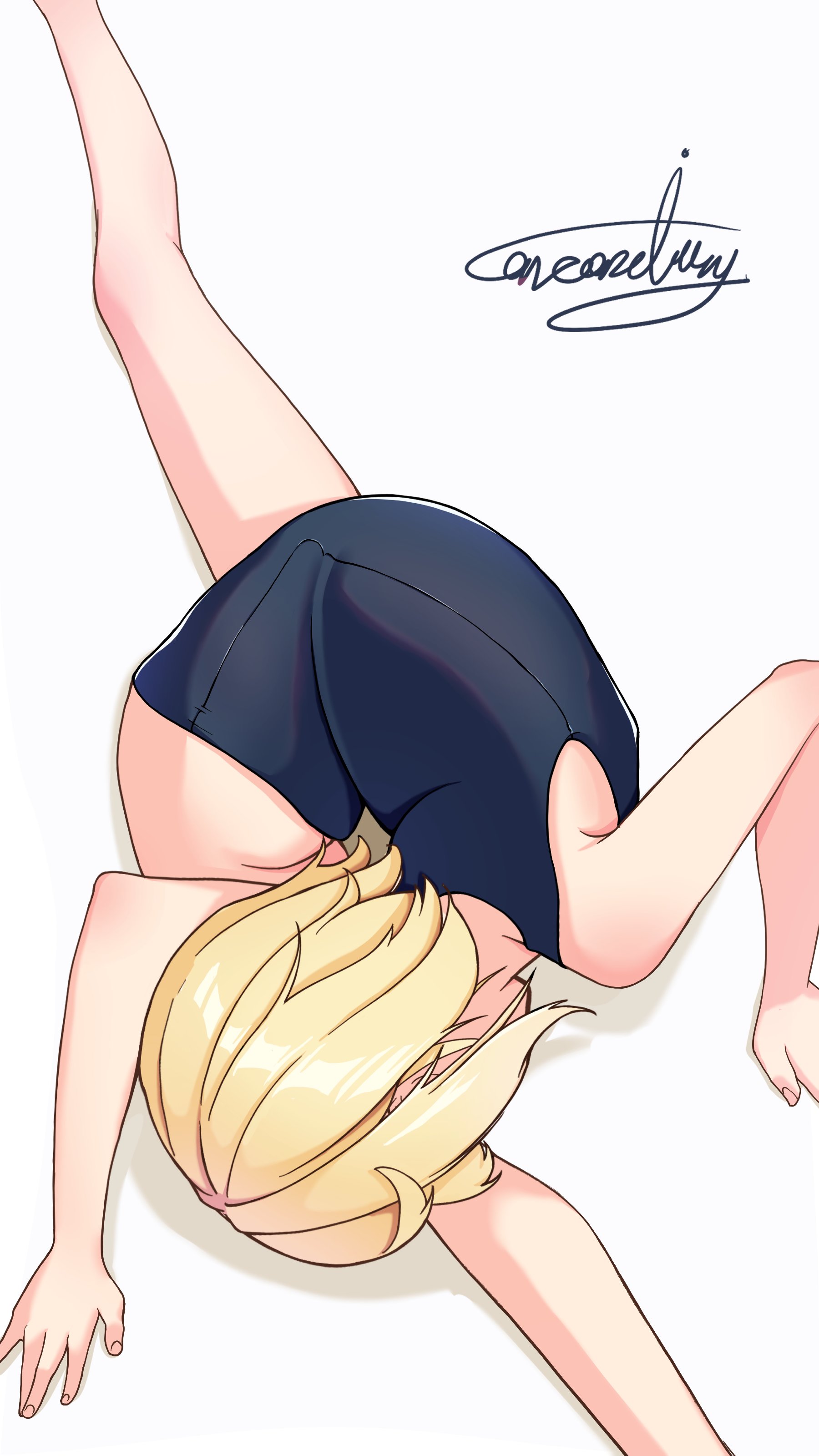 contortiong, tagme, 1girl, blonde hair, contortion, flexible, simple background, split