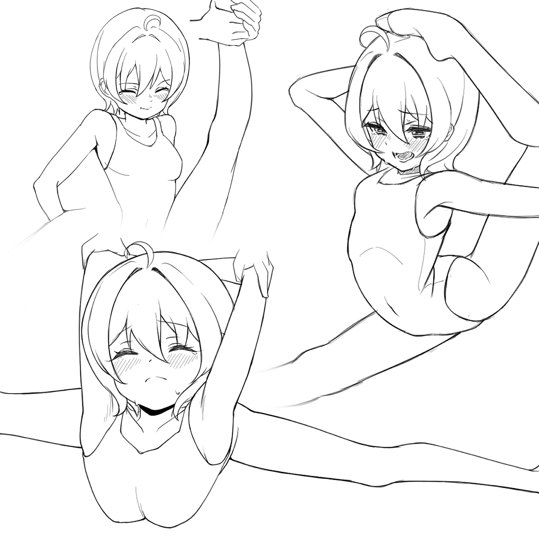 contortiong, tagme, 1girl, contortion, flexible, short hair, split