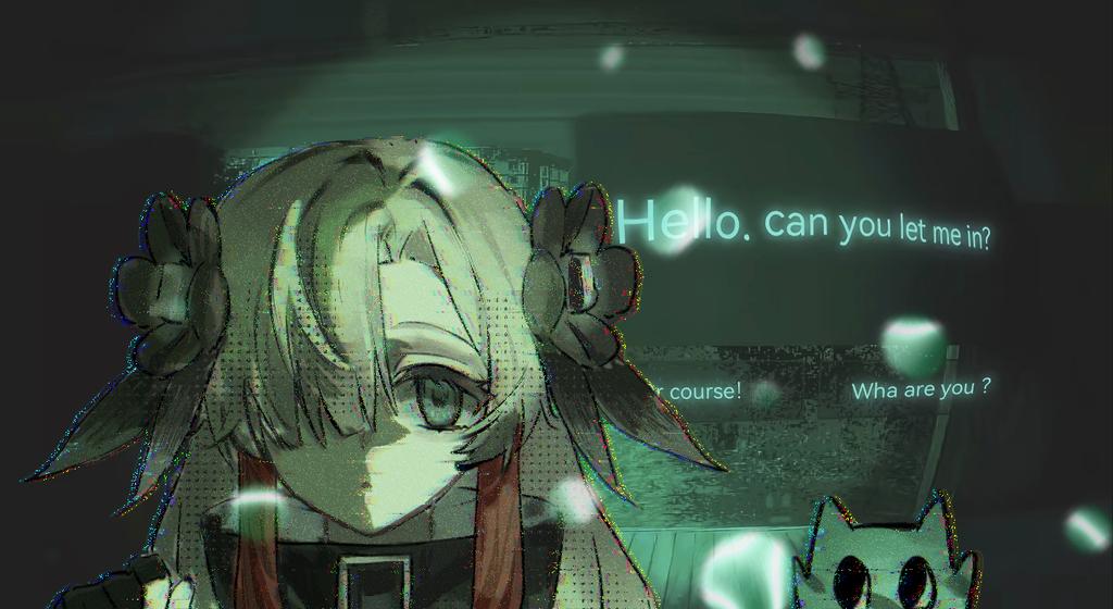 hankai eyes, isekaijoucho, kamitsubaki studio, no i'm not a human, commentary, english commentary, 1girl, black flower, english text, flower, gomidasu (kamitsubaki studio), grey eyes, grey hair, hair flower, hair ornament, hair over one eye, high collar, long hair, looking at viewer, multicolored hair, parody, portrait, red hair, solo, straight-on, two-tone hair, virtual youtuber