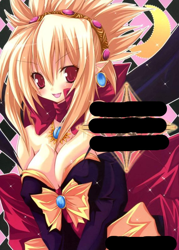 rozalin, disgaea, makai senki disgaea 2, nippon ichi, blonde hair, demon girl, dress, earrings, jewelry, pointy ears, red eyes, solo