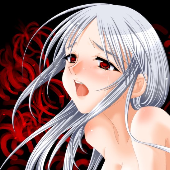 amadera shizuki, kaminaitomoko, el (sound horizon), elysion, sound horizon, 1girl, albino, female focus, long hair, nude, solo, tears, white hair