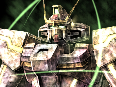 tro (trombe), gundam stargazer, gundam, gundam seed, gundam seed c.e. 73: stargazer, bad id, bad pixiv id, lowres, 00s, glowing, mecha, no humans, robot, solo
