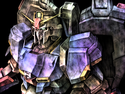 tro (trombe), zeta gundam (mobile suit), gundam, zeta gundam, bad id, bad pixiv id, lowres, black background, dark, from side, mecha, no humans, robot, solo