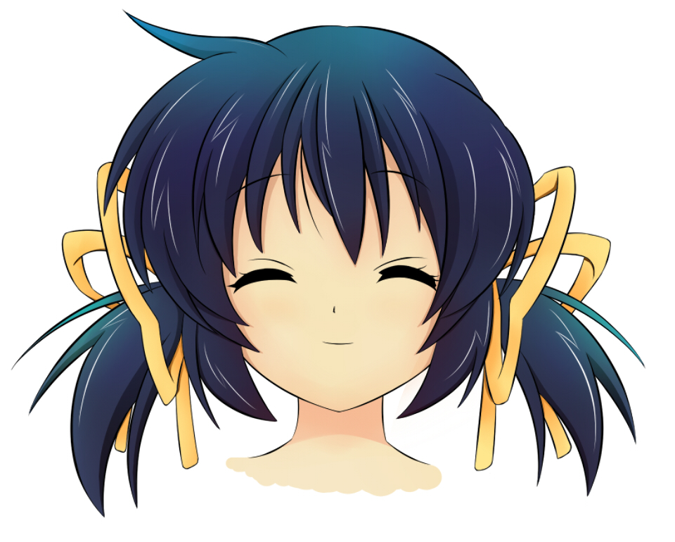killys, sunohara mei, clannad, 00s, closed eyes, portrait, ribbon, twintails