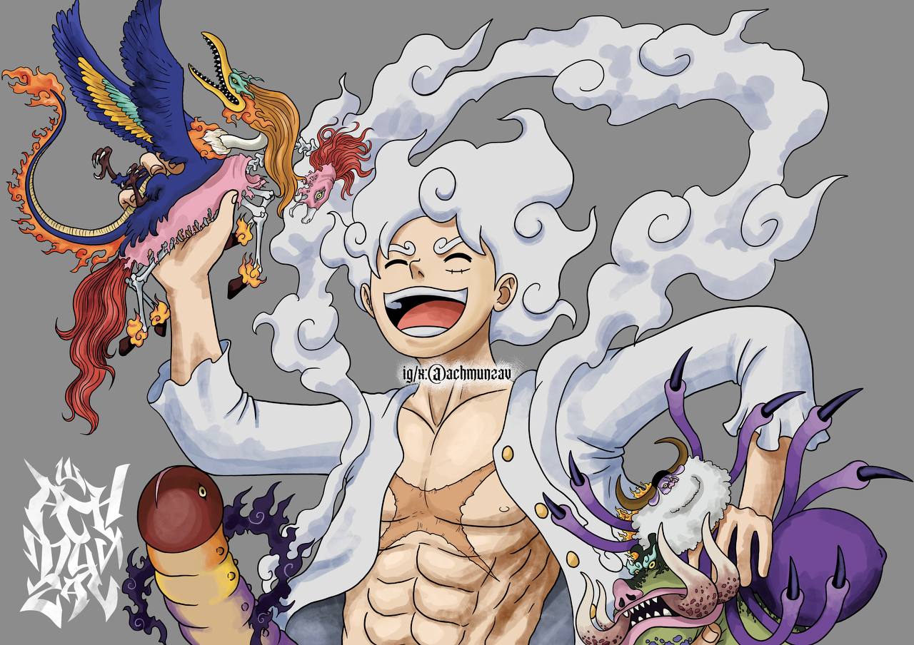 achmunzav, ethan-baron v. nusjuro, jaygarcia saturn, marcus mars, monkey d. luffy, shepherd ju peter, topman warcury, one piece, 6+boys, alternate form, animal, arthropod boy, artist logo, bakotsu (youkai), bird, boar, closed eyes, gear fifth, gorosei, hagoromo, holding, holding animal, horse, itsumade (youkai), logo, male focus, monster, multiple boys, muscular, muscular male, open clothes, open mouth, open shirt, scar, scar on chest, scar on face, shawl, shirt, short hair, smile, spider boy, ushi-oni (youkai), white hair, white shirt, worm