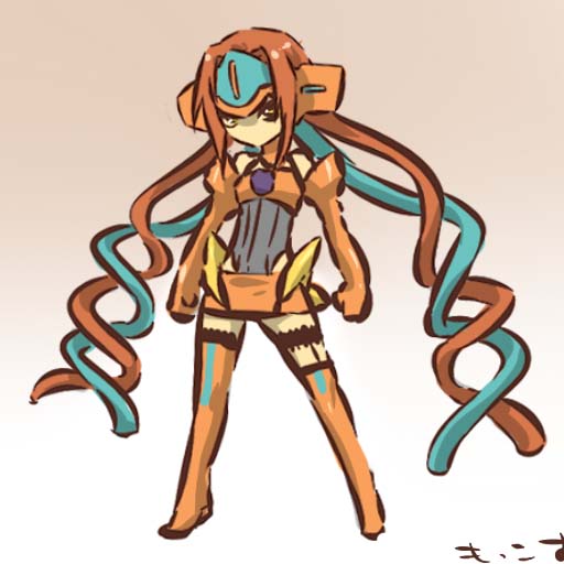 hitec, deoxys, deoxys (normal), moemon, nintendo, pokemon, pokemon rse, xenosaga, 1girl, costume, female focus, gen 3 pokemon, mythical pokemon, parody, personification, solo, thighhighs, zettai ryouiki