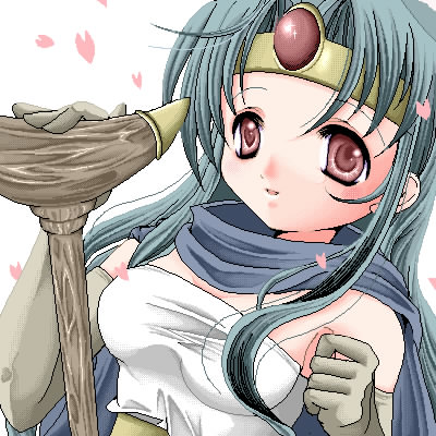 sage (dq3), chunsoft, dragon quest, dragon quest iii, enix, lowres, 1girl, blue hair, breasts, female focus, medium breasts, oekaki, red eyes, solo