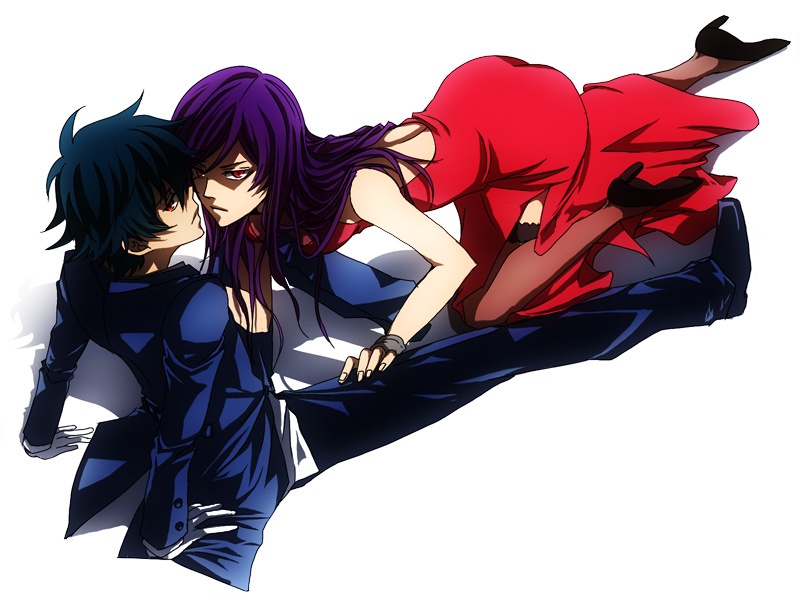 kamu, kamu (camui), setsuna f. seiei, tieria erde, gundam, gundam 00, bad id, bad pixiv id, 00s, 2boys, androgynous, dress, high heels, male focus, multiple boys, purple hair, red eyes, shoes, trap