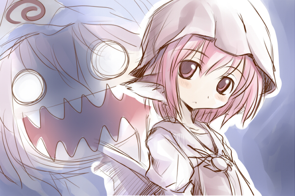 nekoguruma, mystia lorelei, saigyouji yuyuko, touhou, 2girls, animal ears, female focus, hat, multiple girls, o o, pink eyes, pink hair, short hair, you gonna get raped