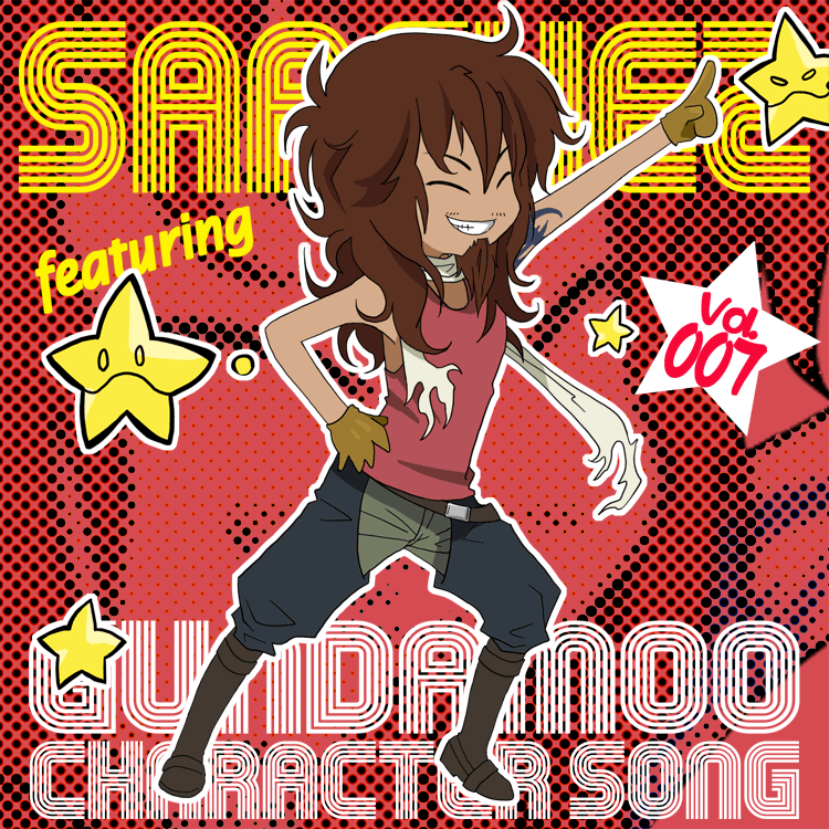 kitamura mona, ali al-saachez, gundam, gundam 00, lucky star, ^o^, 1boy, ^ ^, beard, brown hair, closed eyes, facial hair, full body, grin, index finger raised, male focus, parody, pointing, smile, solo, standing, teeth, text focus, zoom layer