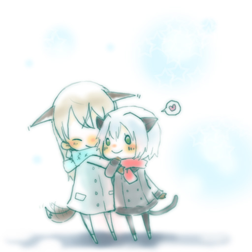 muro, eila ilmatar juutilainen, sanya v. litvyak, strike witches, world witches series, 00s, 2girls, animal ears, chibi, hug, multiple girls, pantyhose, white pantyhose