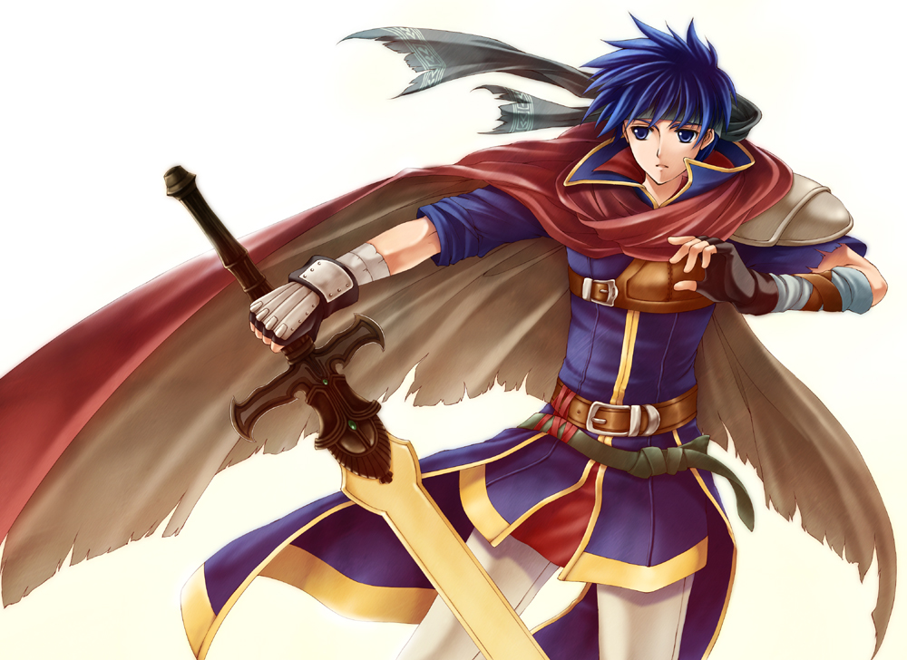 hagiwara rin, ike (fire emblem), fire emblem, fire emblem: path of radiance, fire emblem: radiant dawn, nintendo, bad id, bad pixiv id, blue eyes, blue hair, cape, male focus, short hair, solo, sword, weapon