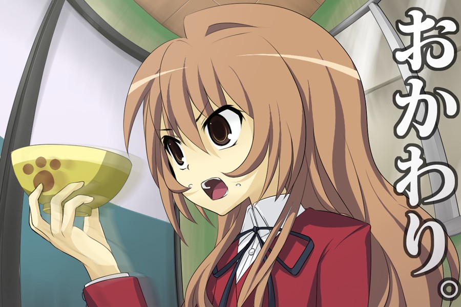 aisaka taiga, toradora!, bad id, bad pixiv id, translation request, 00s, brown eyes, brown hair, long hair, school uniform, solo, very long hair