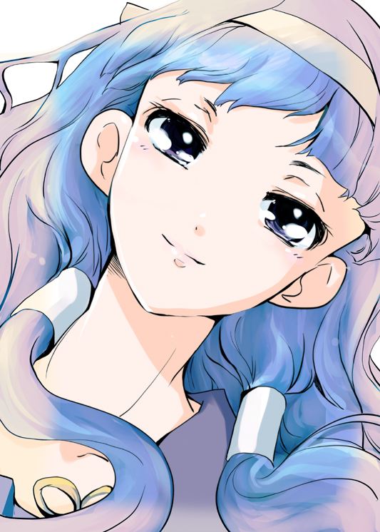 soyoking, nagi, kannagi, 00s, 1girl, female focus, hair tubes, lips, portrait, smile, solo