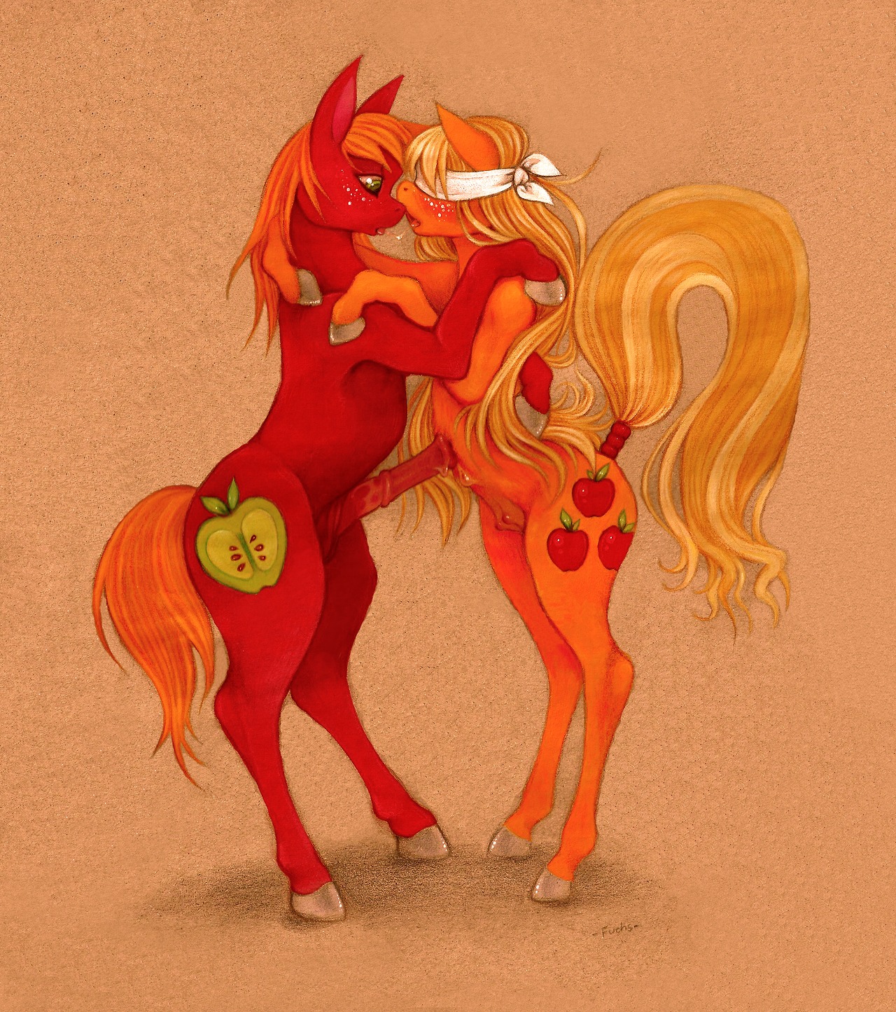 Rule34 – If it exists, there is porn of it / fuchs, applejack (mlp), big macintosh (mlp) / 161052