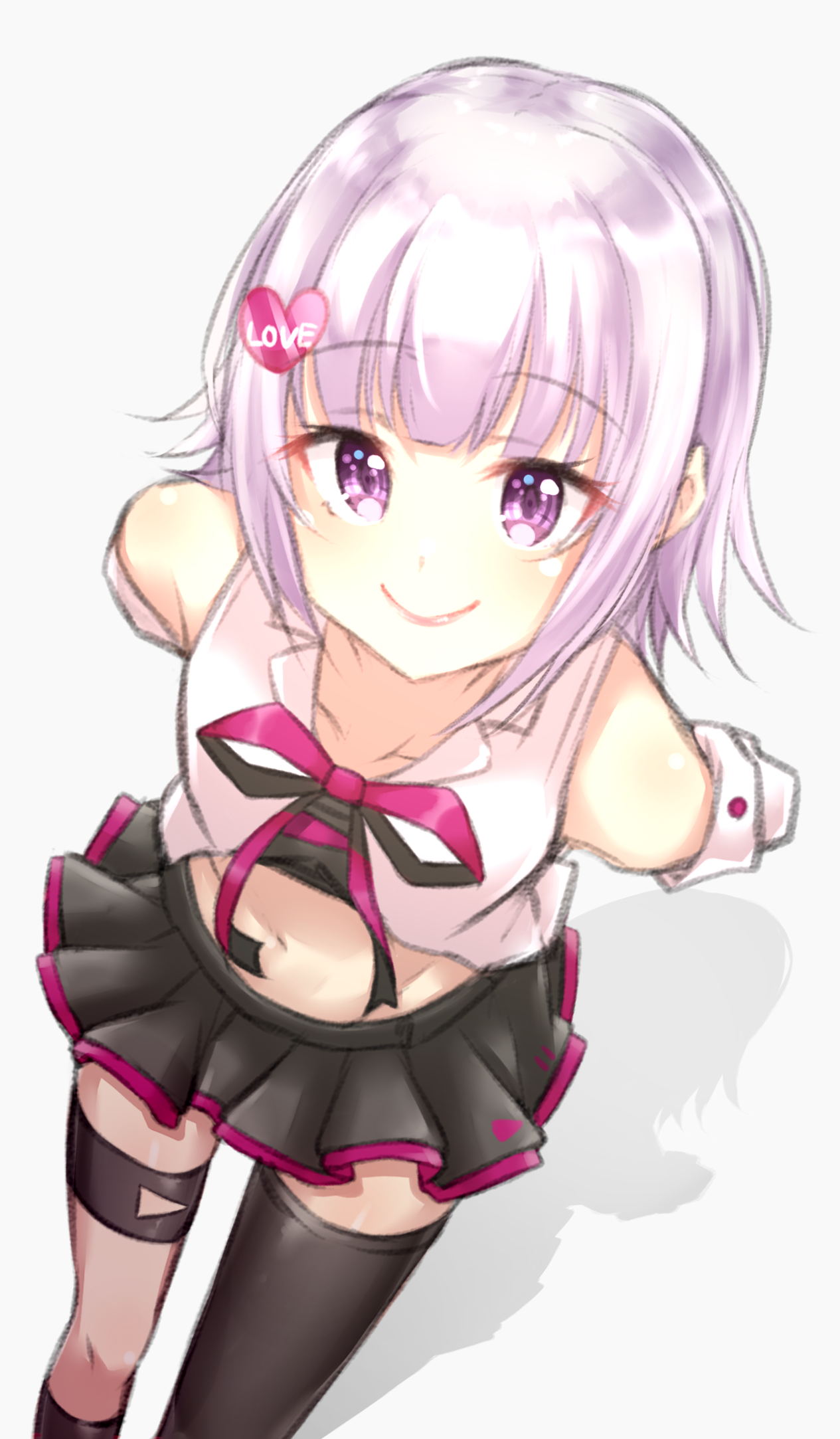 take mawile, yomemi, icetea, artist request, tagme, 1girl, groin, midriff, navel, one eye closed, short hair, skirt, smile, wink