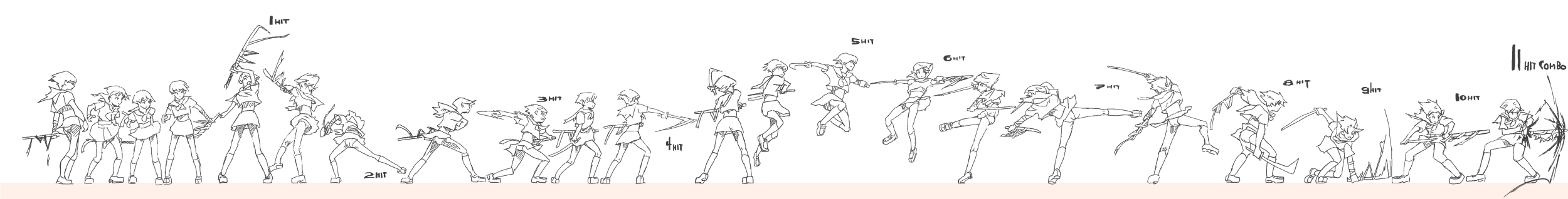 yuzmit, highres, long image, wide image, monochrome, school uniform, sequential, serafuku, sword, upskirt, weapon