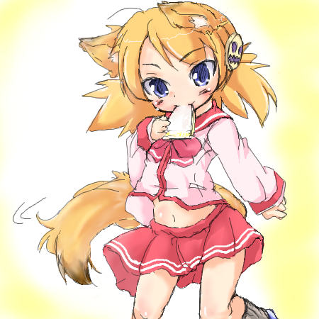 kojima tsuma, sasamori karin, to heart (series), to heart 2, lowres, 00s, animal ears, fox ears, solo
