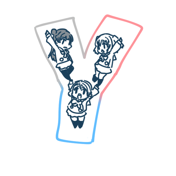 shinanoya (satanicad), kurosawa ruby, tsushima yoshiko, watanabe you, love live!, love live! sunshine!!, commentary, 3girls, :<, arm up, arms up, bow, bowtie, buttons, chibi, chibi only, closed mouth, double-breasted, hair bun, kneehighs, long hair, looking at another, medium hair, miniskirt, multiple girls, open mouth, pleated skirt, school uniform, serafuku, short hair, single side bun, skirt, socks, thighhighs, triangle mouth, two side up, uranohoshi school uniform, yyy (love live!)
