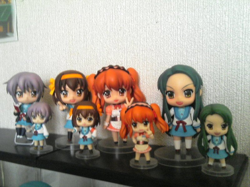 asahina mikuru, nagato yuki, suzumiya haruhi, tsuruya, goodsmile, nendoroid, suzumiya haruhi no yuuutsu, photo (medium), 00s, chibi, figure