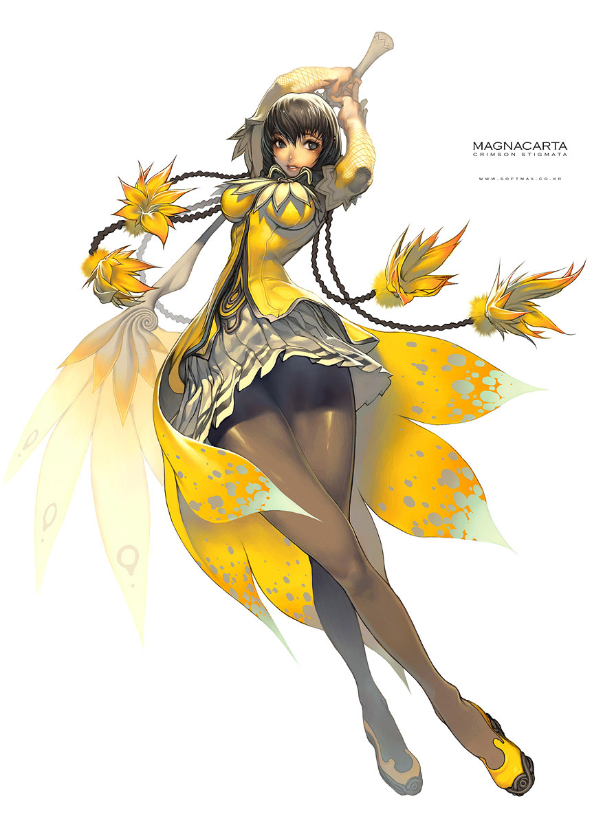 kim hyung tae, reith, magna carta, magna carta crimson stigmata, highres, 1girl, black eyes, black hair, breasts, crossed legs, female focus, legs, long hair, pantyhose, solo, standing, watson cross