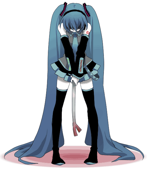 hatsune miku, vocaloid, tagme, aqua hair, food, long hair, solo, spring onion, thighhighs, twintails, vegetable