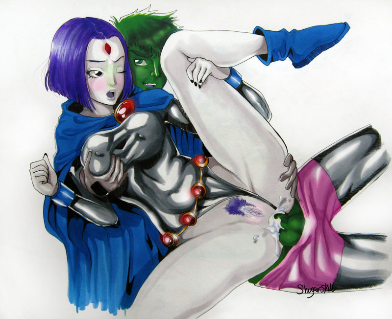 Rule34 – If it exists, there is porn of it / shugarskull, beast boy, raven / 162542